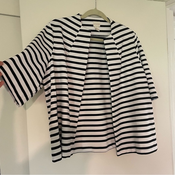 Chicos size 2 navy & white stripe swing jacket - Picture 5 of 5